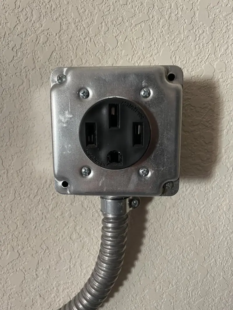 NEMA 14-50 outlet installed for Electrical Panel Upgrade in Pixley